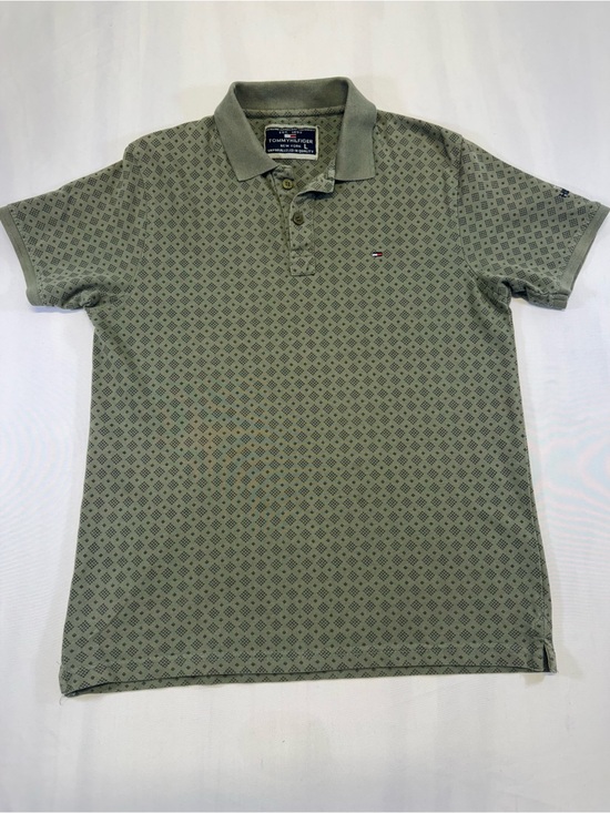 Tommy Hilfiger Other - Tommy Hilfiger Olive Green Geometric Print Polo